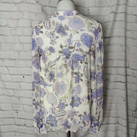 Hemant & Nandita Dija Boho Top Iris & White Blouse Size XS - Picture 6 of 12
